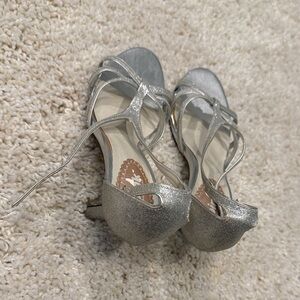 Pink Paradox London Shimmering Silver Heels